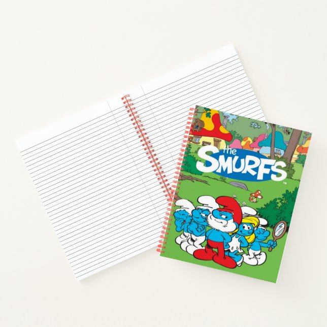 1980 Classic Cartoon Smurf Spiral Carnet 8,5x11 (Intérieur)