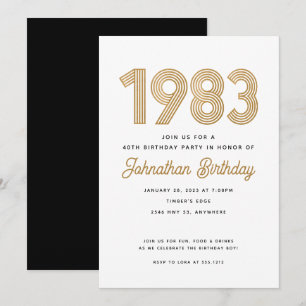 1983 Blanc Or Noir Invitation 40e Anniversaire