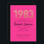 1983 Hot Pink Black Gold 40th Birthday Invitation<br><div class="desc">Célébrez avec ces invitations 1983 inspirées des 40ème anniversaire.</div>