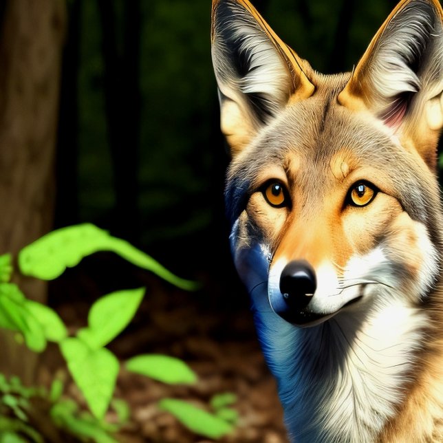 "1996" Cayote dans la toile de la forêt (Créateur téléchargé)