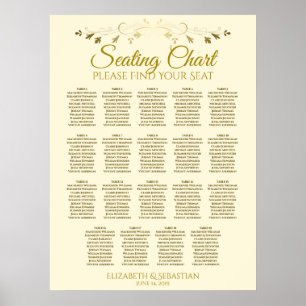19 Tableau Élégant Mariage à crème dorée