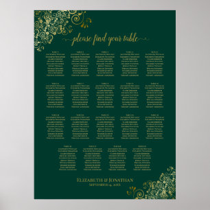 19 Tableau Emerald Green Gold Mariage