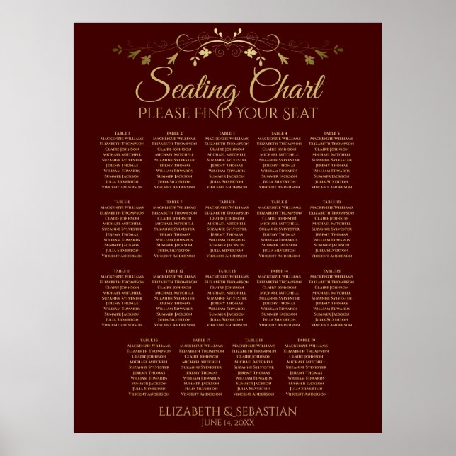 19 Tableau Gold & Auburn Brown Mariage Siating Cha (Devant)