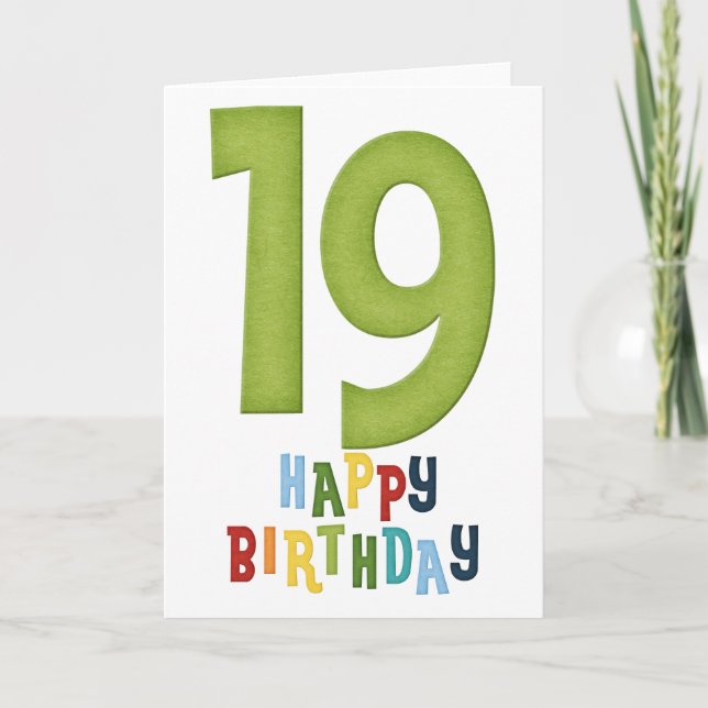 19e année Bonne carte de voeux d'anniversaire (Devant)