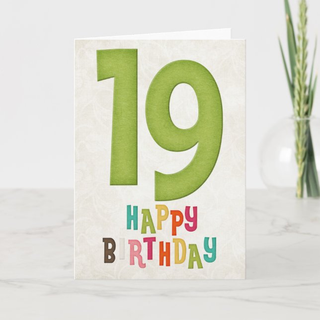 19e anniversaire Bonne carte d'anniversaire Design (Devant)