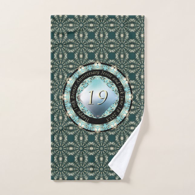 19e anniversaire du Mariage Acquamarine (Serviette à main)