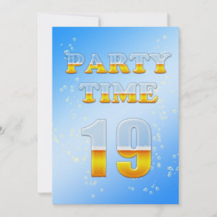 19e anniversaire invitation à la fête avec bière