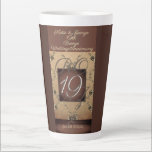 19e anniversaire Mariage bronze et Rose latte Mug<br><div class="desc">Ce design est composé de mes graphismes de coeur rose,  de votre année d'anniversaire et de "bronze" écrit en police calligraphique comme élément de design. Je suis disponible pour vous aider avec tout nouveau design ou personnalisation que vous souhaitez,  envoyez-moi un message et je reviendrai immédiatement !</div>