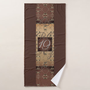 19e anniversaire Mariage bronze foncé Monogramme 