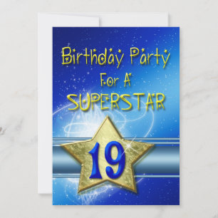 19e fête d'anniversaire Invitation pour une supers
