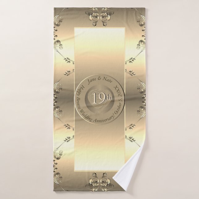 19ème ou 8ème anniversaire du Mariage de bronze (Serviette de bain)