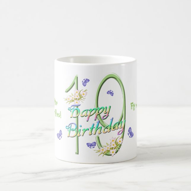 19ème Tasse de danse de papillon d'anniversaire (Centre)