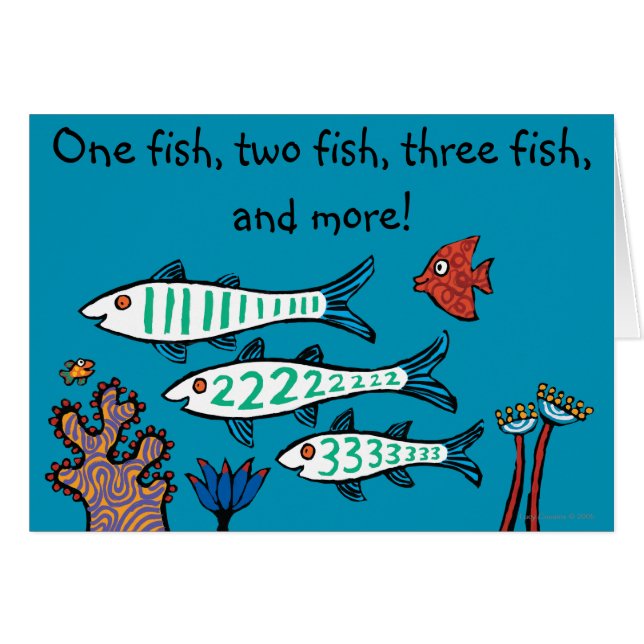 1, 2, 3 poissons avec de petits poissons et corail (Devant horizontal)