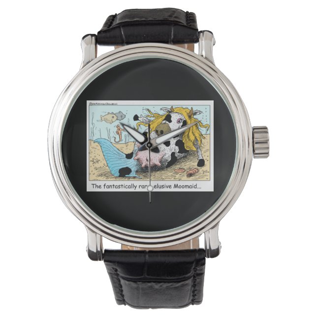 1/3 Sirène 1/2 Vache Moomaid Funny Montre Unisex (devant)