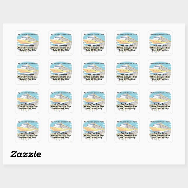 1,5" AUTOCOLLANTS - Mes Ports de Croisière Préféré (Feuille)