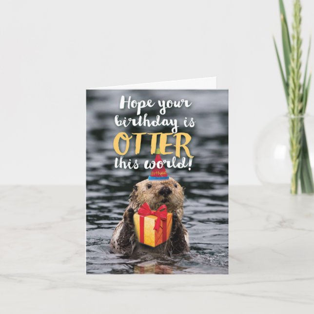 1 Bonne Carte d'Anniversaire - Otterly Awesome E (Devant)