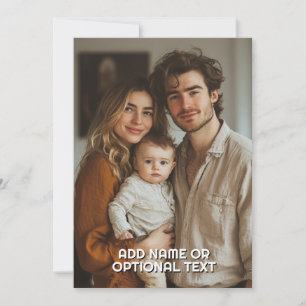 1 Carte de modèle de texte simple et photo pleine