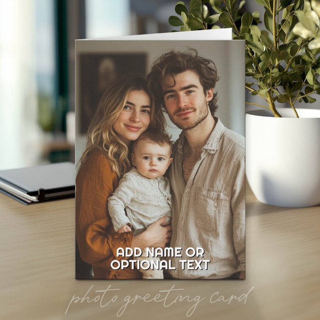 1 Carte de modèle de texte simple et photo pleine (Photo Greeting Card)