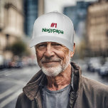 #1 Casquette de baseball personnalisé Nagypapa<br><div class="desc">#1 Texte de Nagypapa en hongrois. Ça veut dire grand-père numéro un. Il est livré en rouge,  blanc et vert.Grand cadeau pour votre nagypapa .Design par Alma Wad. Ce design est aussi populaire sur les T-shirts.</div>