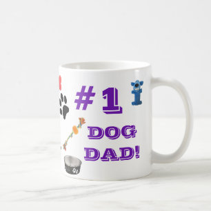#1 Chien Papa avec Chien Toy Graphiques Café Mug