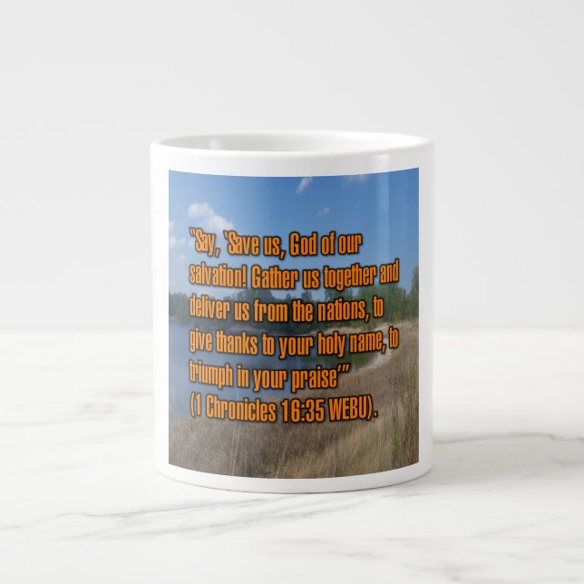 1 Chroniques 16:35 WEBU Mug (Devant)