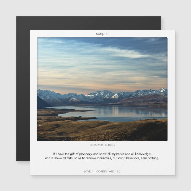 1 Corinthians 13:2 LOVE SCRIPIX carte magnétique (Devant / Derrière)