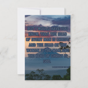 1 Corinthiens 11:3 Bible Verse Carte de voeux Pic