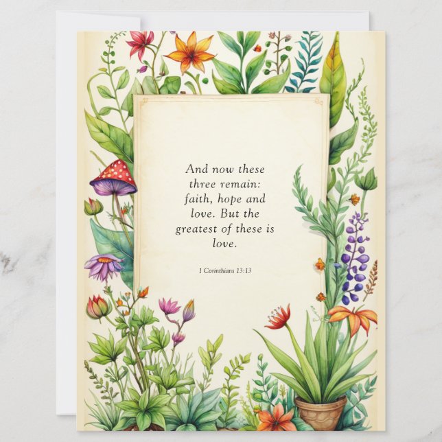 1 Corinthiens 13:13 Bible chrétienne Verse (Devant)