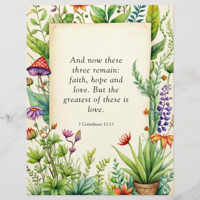 1 Corinthiens 13:13 Bible chrétienne Verse (Devant)