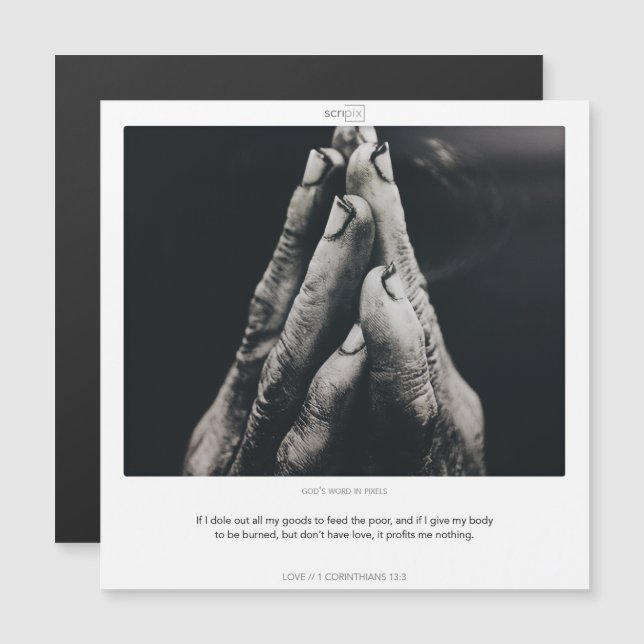 1 Corinthiens 13:3 LOVE SCRIPIX carte magnétique (Devant / Derrière)