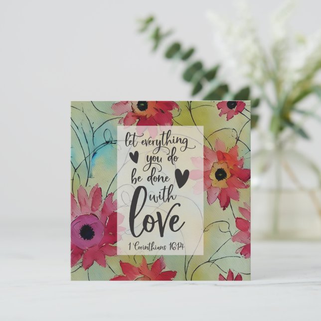 1 Corinthiens 16 14 Tout en amour Carte Bible (Debout devant)