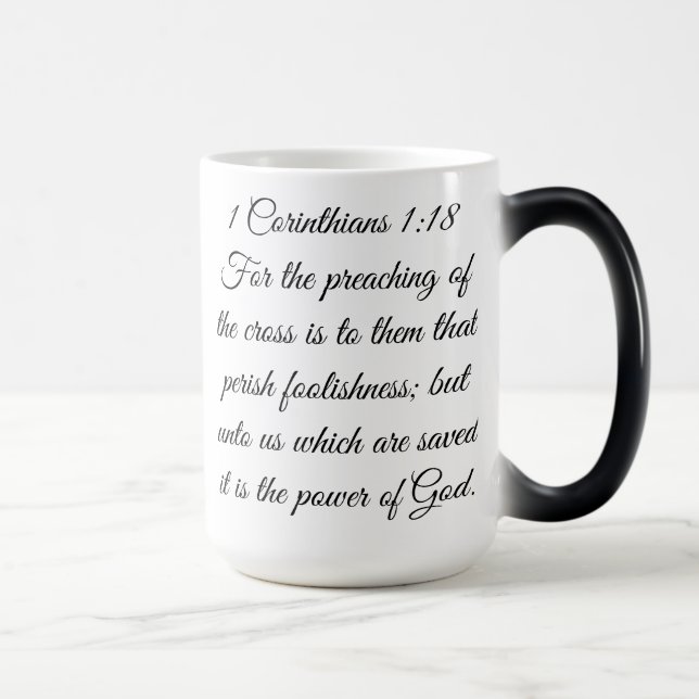 1 Corinthiens 1:18 Scripture Cross Mug (Droite)