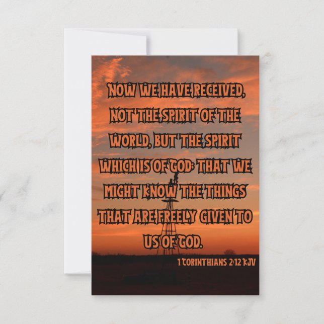 1 Corinthiens 2:12 Bible Verse Carte de voeux Pic (Devant)