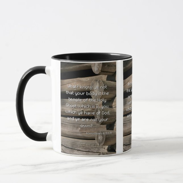 1 Corinthiens 6:19 Verset Bible Mug Deux Tons (Gauche)