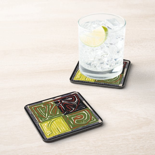 1 ensemble GÉOMÉTRIQUE de dessous de verre du (Côté Droit)
