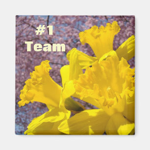 #1 Équipe aimant Jaunes Narcisses Fleurs