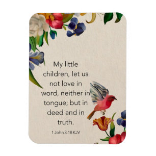 1 Jean 3:18 KJV Photo Magnet flexible