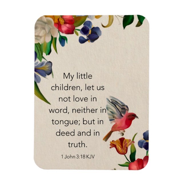 1 Jean 3:18 KJV Photo Magnet flexible (Vertical)