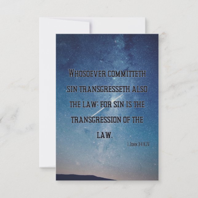 1 Jean 3:4 KJV Bible Verse Pic Appartement Carte d (Devant)