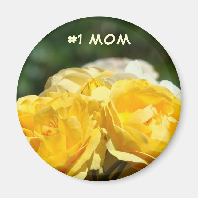 #1 Magnet maman Rose jaune Fleurs Jardin Roses (Devant)