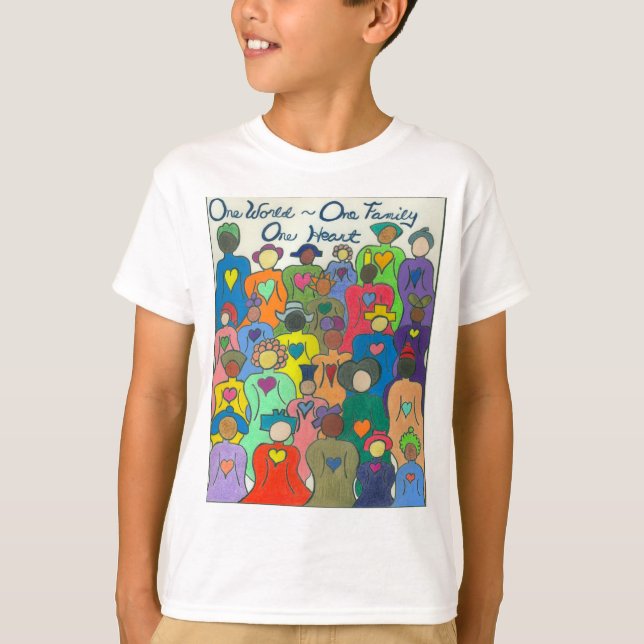 1 monde multiculturel, 1 famille, 1 T-shirt de (Devant)