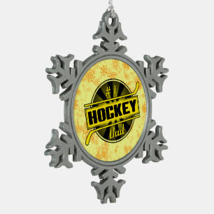 #1 Ornement de flocon de neige pour papa de hockey