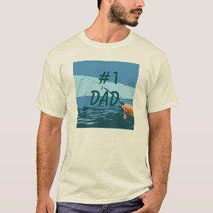#1 Papa Fisherman Mens Natural T-shirt