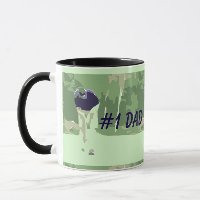 #1 Papa Golfer Ringer Mug (Gauche)