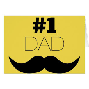#1 Papa Mustache jaune et noire - Numéro un