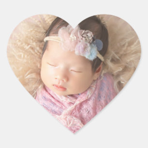 1 Photo Bébé Autocollant Cœur