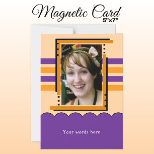 1 photo texte personnalisé carte magnétique violet