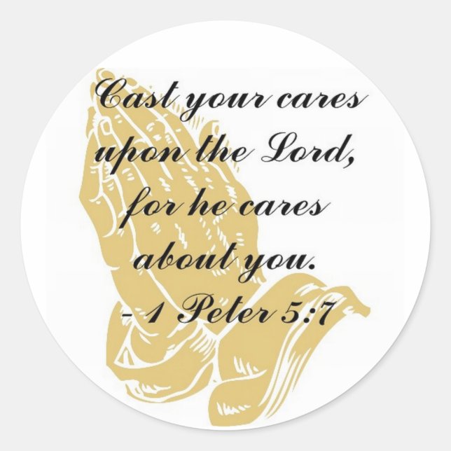 1 Pierre 5:7 Autocollant (Devant)