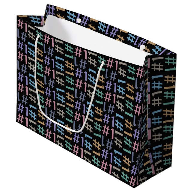 "# 1" sac cadeau Motif (Devant Angle)