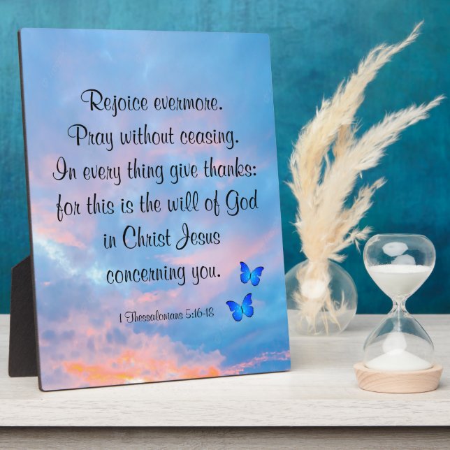 1 Thessaloniciens 5:16-18 Plaque (Côté)